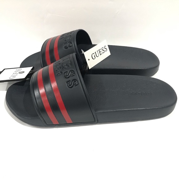 Guess Other - NWT Guess Men’s Elian Dark Navy & Red Slides